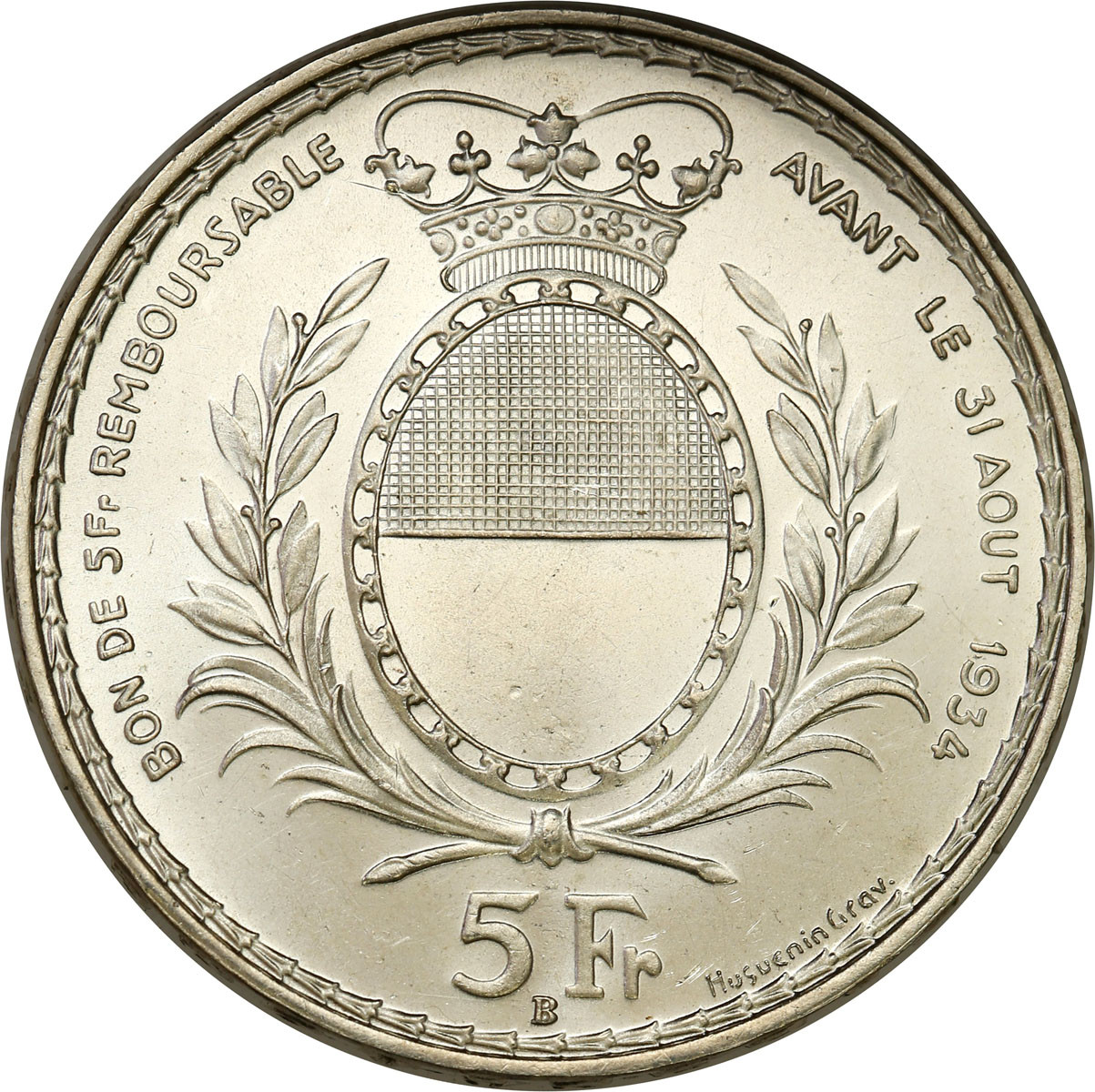 Szwajcaria. 5 franków 1934, Freiburg - PIĘKNE